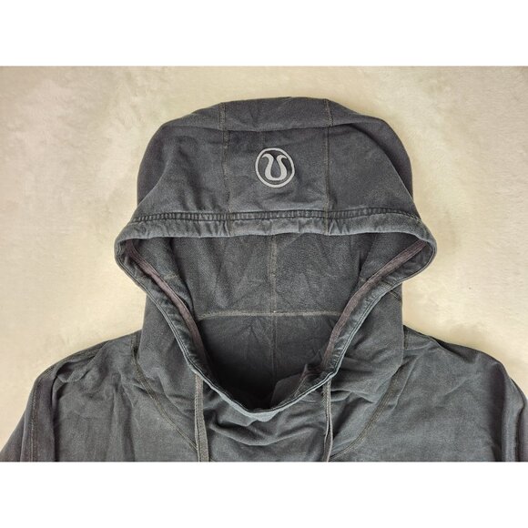 Lululemon Athletica Flashback Pullover Hoodie Sweatshirt Black Oversized Size 6 - Picture 2 of 10